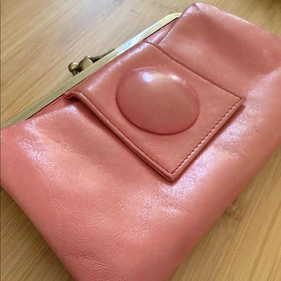 HOBO Pink Leather Frame-Clasp Wallet - Picture 2 of 15